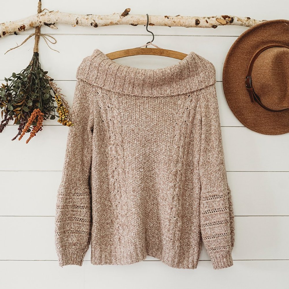 Anthropologie Sleeping On Snow Cable Knit Sweater